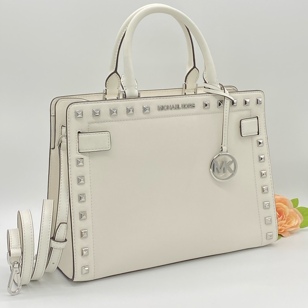 MICHAEL KORS RAYNE MEDIUM EW SATCHEL OPTIC WHITE - Picture 2 of 16